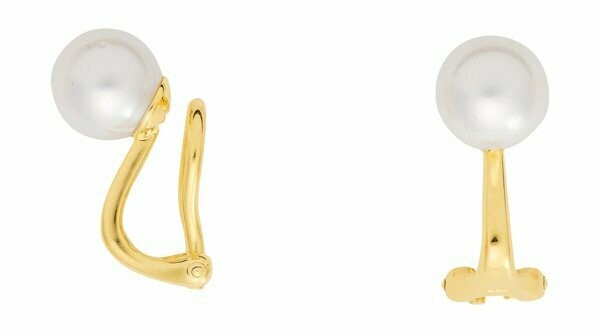 585 Gold Ohrclip mit großer 8 mm Zuchtperle