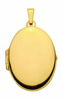 Glänzendes ovales Gold Medaillon Größe 35 x 21 mm