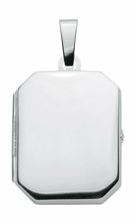 925 Silber Medallion eckige Bauform im glatten Design