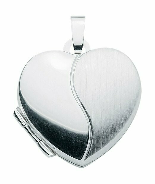 925 Silber Medallion Herz matt/glänzend