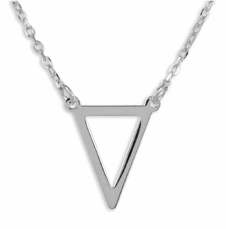 Silber Ankerketten Collier mit Dreieck Mittelteil 42/45 cm Silber Ankerketten Collier mit Dreieck Mittelteil 42/45 cm