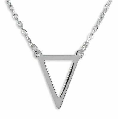 Silber Ankerketten Collier mit Dreieck Mittelteil 42/45 cm