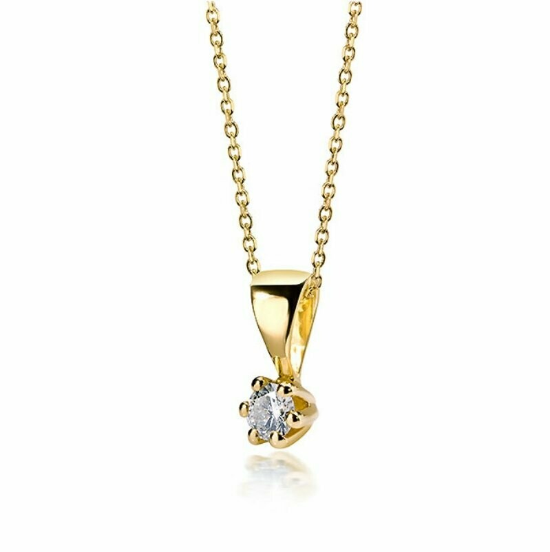 Kette mit Solitär Brillant in 585 Gold 0,05 ct wsi