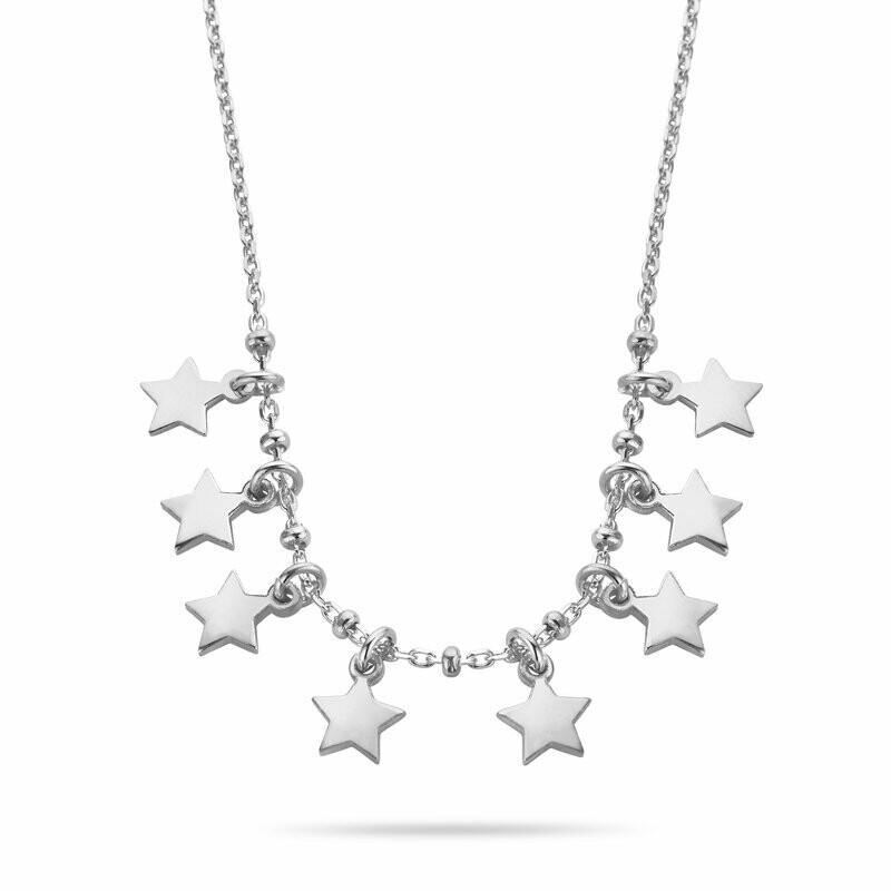 Collier mit 8 kleinen Stern Anhänger in 925 Silber