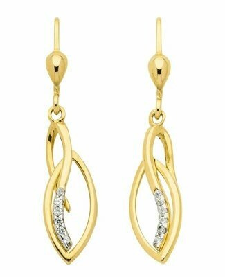 333 Gold Ohrhänger verschlungenes Design mit Zirkonia