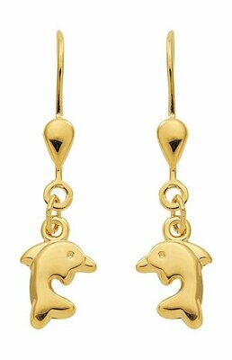 Delphin Ohrringe in 333 Gold als Ohrhänger