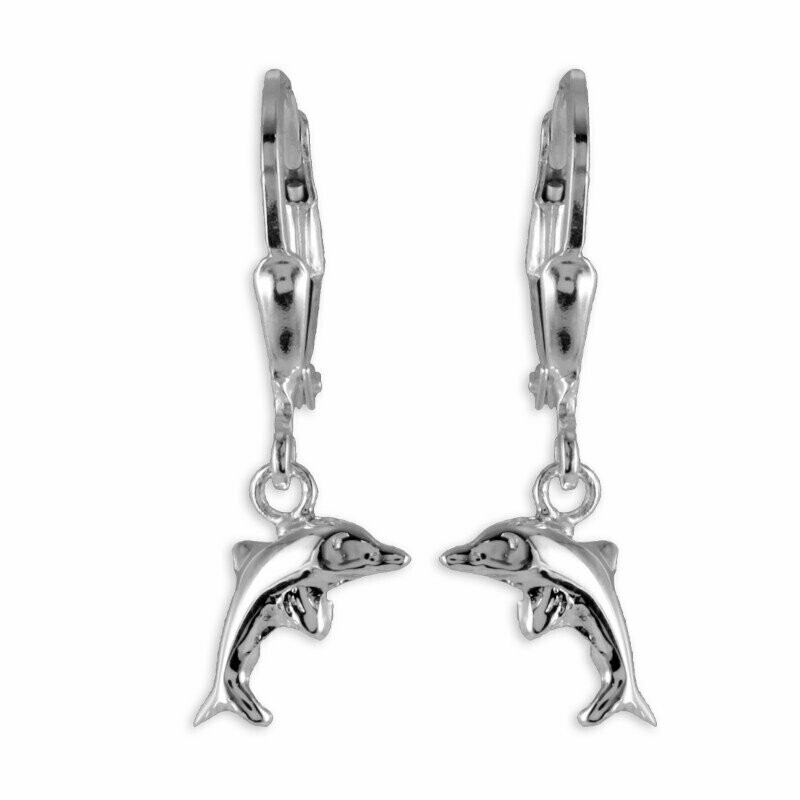 Delphin Kinderohrring als Ohrhänger in 925 Silber
