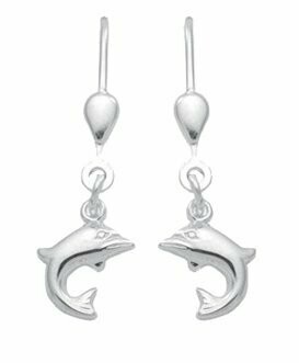 925 Silber Ohrhänger Delphin Motiv