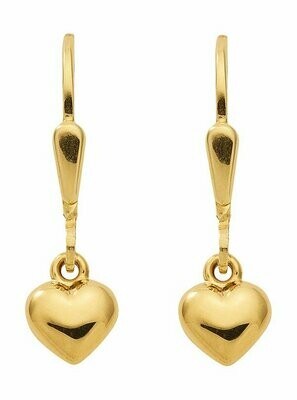 Kleine Herzchen Ohrringe in 333 Gold mit Brisur