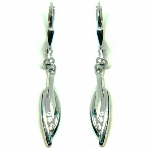 Weißgold Ohrhänger mit Zirkonia Weißgold Ohrhänger mit Zirkonia