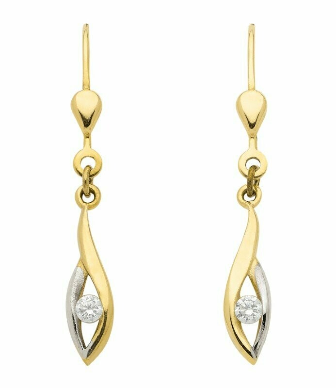 Gold Ohrringe als  Ohrhänger mit Zirkonia in 333 Gold