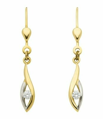 Gold Ohrringe als  Ohrhänger mit Zirkonia in 333 Gold