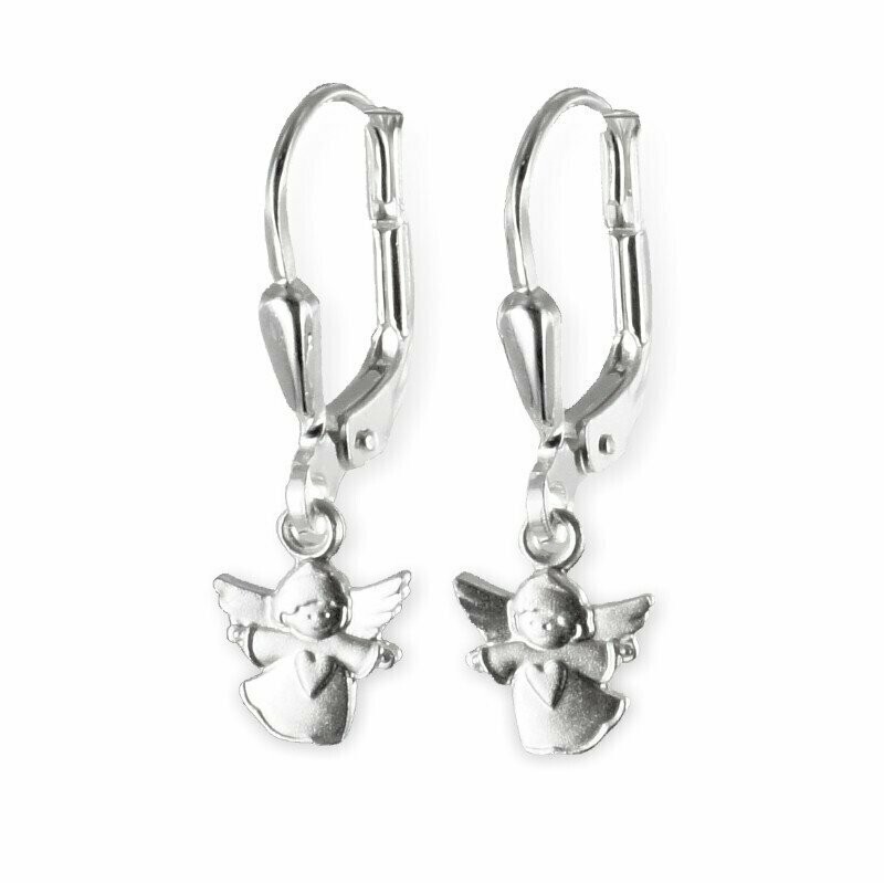 Engel Ohrhänger mit Herz in 925 Silber