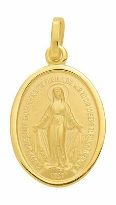 Milagrosa Heilige Mutter Gottes Gold Anhänger 13 x 16 mm