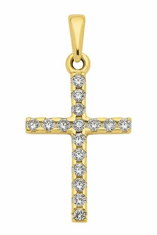 Zirkonia Kreuzanhänger 333/000 Gold