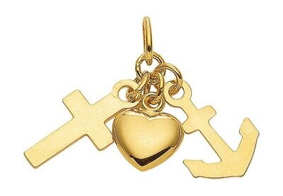 333 Gold "Glaube Liebe Hoffnung " Anhänger