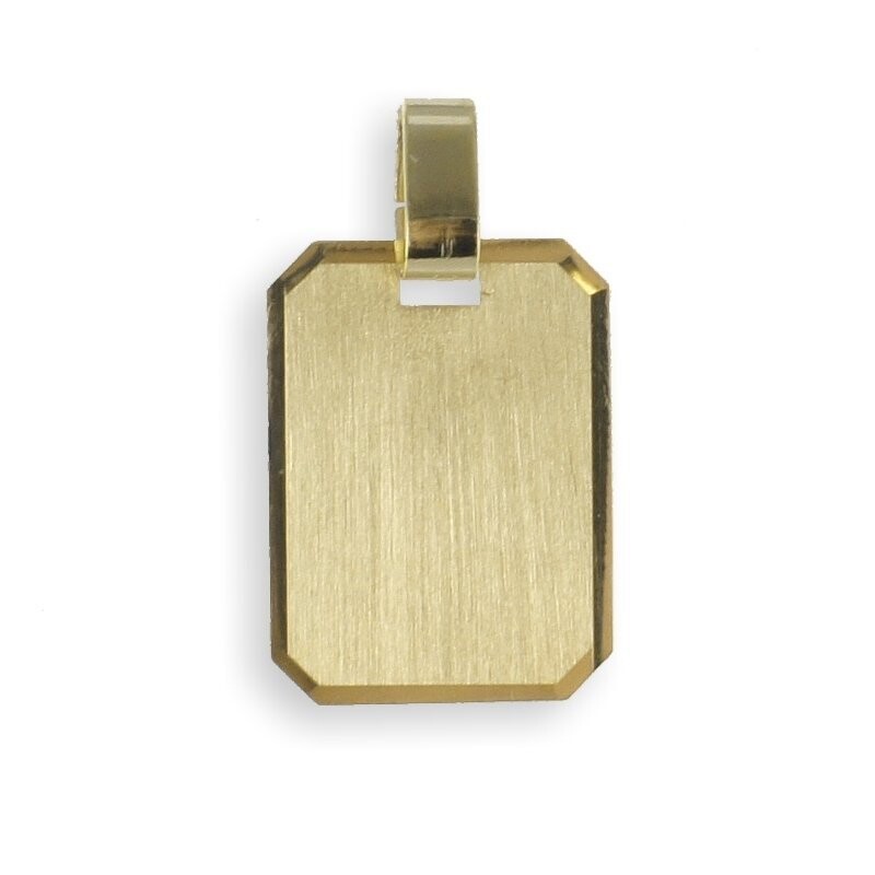 Viereckiger Anhänger zum gravieren in 333 Gold