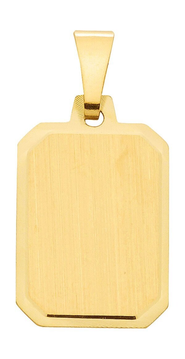 viereckiger Platten Anhänger zum gravieren mattiert mit Rand