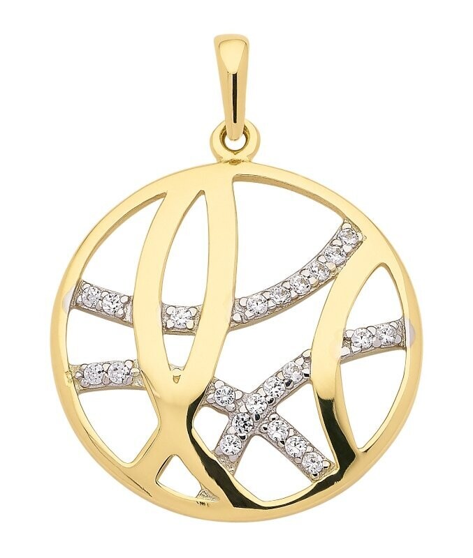 Runder Zirkonia Schmuck Anhänger aus 333 Gold Runder Zirkonia Schmuck Anhänger aus 333 Gold