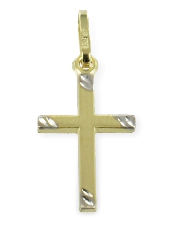 Günstiger Gold Kreuzanhänger 22 mm lang