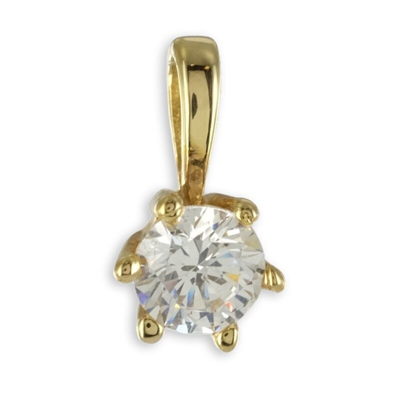 333 Gold Anhänger mit 5 mm Zirkonia in 6 Stotzenfassung