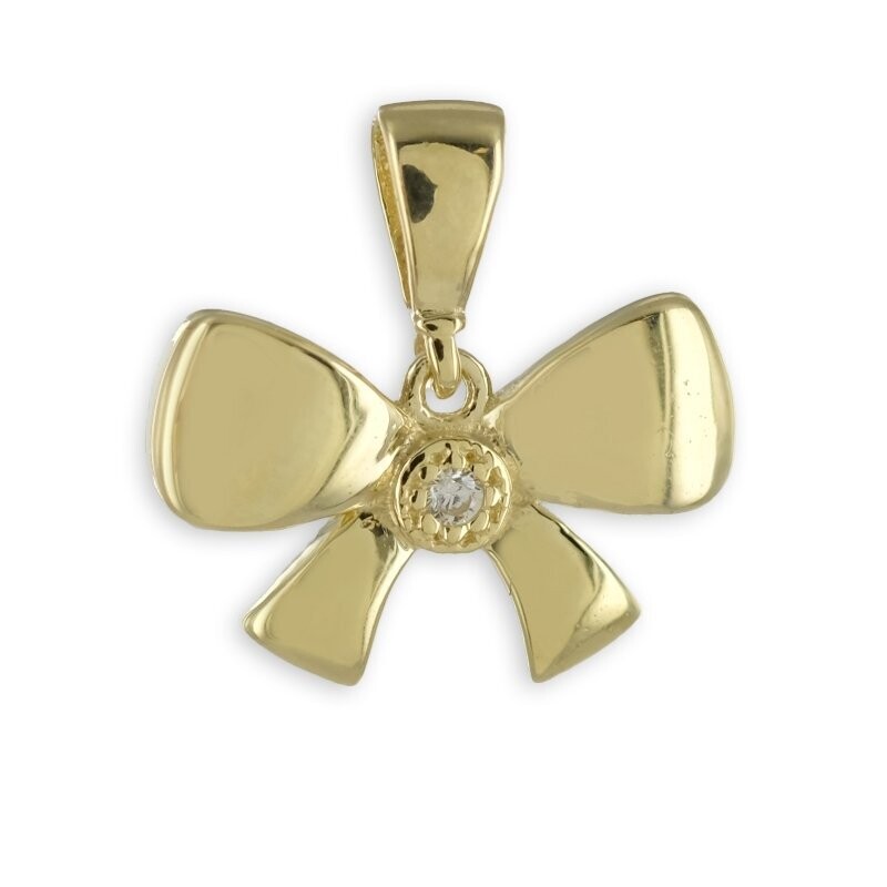 Schleifen Anhänger mit Zirkonia aus 333 Gold