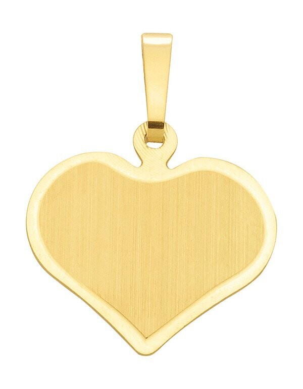 Herz in Gold gravierbarer Kettenanhänger