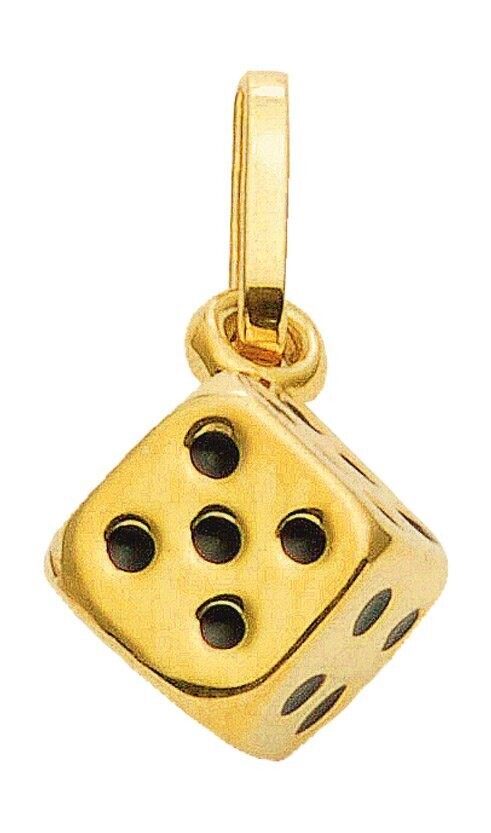 Würfel Kettenanhänger aus 333 Gold als Glücksbringer
