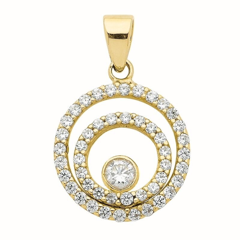 Zirkonia Kettenanhänger aus 333 Gold komplett mit Zirkonia
