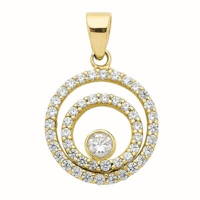 Zirkonia Kettenanhänger aus 333 Gold komplett mit Zirkonia
