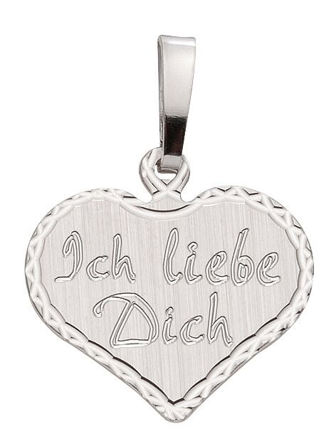 Herz Anhänger aus 925 Silber mit Gravur  " Ich liebe Dich"