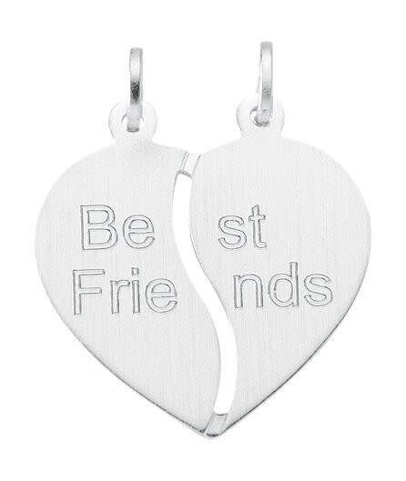 Silber Partner Anhänger zum Teilen mit Gravur Best Friends