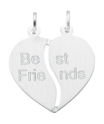 Silber Partner Anhänger zum Teilen mit Gravur Best Friends