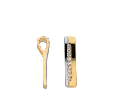 Bicolor 585 Gold Anhänger mit Zirkonia