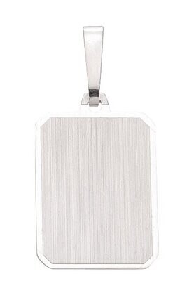 Schlichter und mattierter Gravur Kettenanhänger in Silber