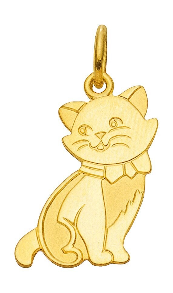 Katzen Ketten Anhänger 333 Gold