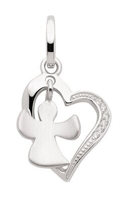 Herz Anhänger mit Engel in 925 Silber