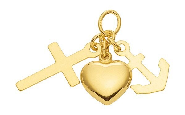 Glaube Liebe Hoffnung Anhänger in Gold