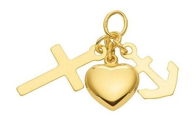 Glaube Liebe Hoffnung Anhänger in Gold