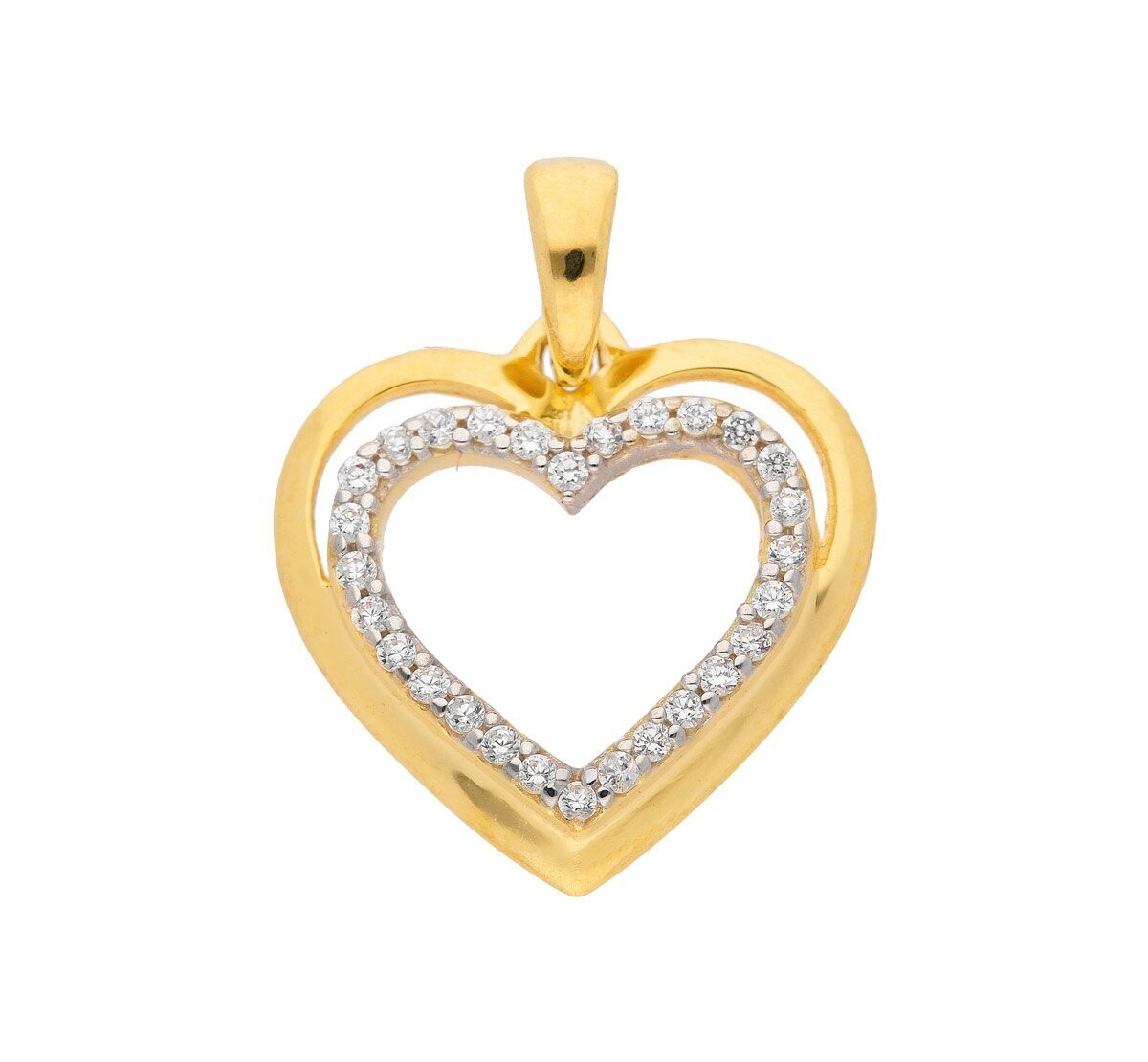 Herz Anhänger aus 333/000 Gold mit Zirkonia