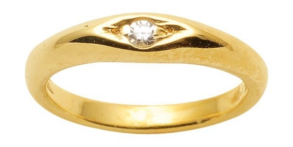 585 Gold Taufring mit Diamant als Kettenanhänger