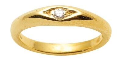 585 Gold Taufring mit Diamant als Kettenanhänger