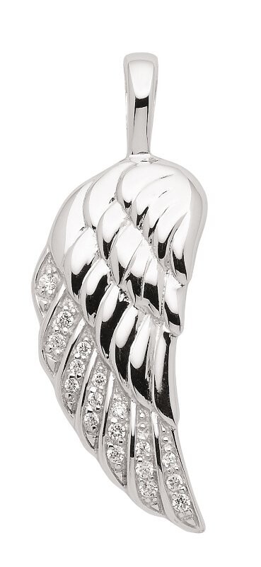Flügel Kettenanhänger aus rhodiniertem 925 Silber
