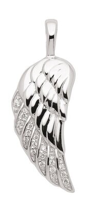 Flügel Kettenanhänger aus rhodiniertem 925 Silber