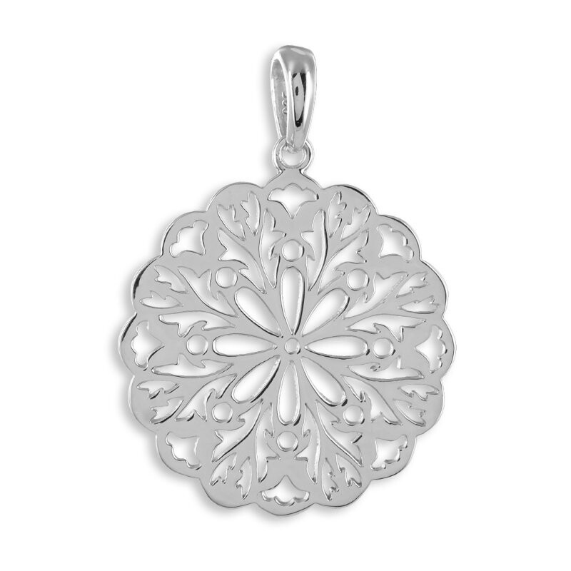 Lebensblume Anhänger in 925 Silber rhodiniert