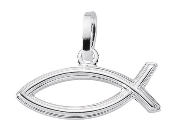 Christlicher Fisch Kettenanhänger in Silber