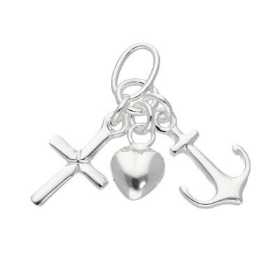 Glaube Liebe Hoffnung Kettenanhänger in 925 Silber