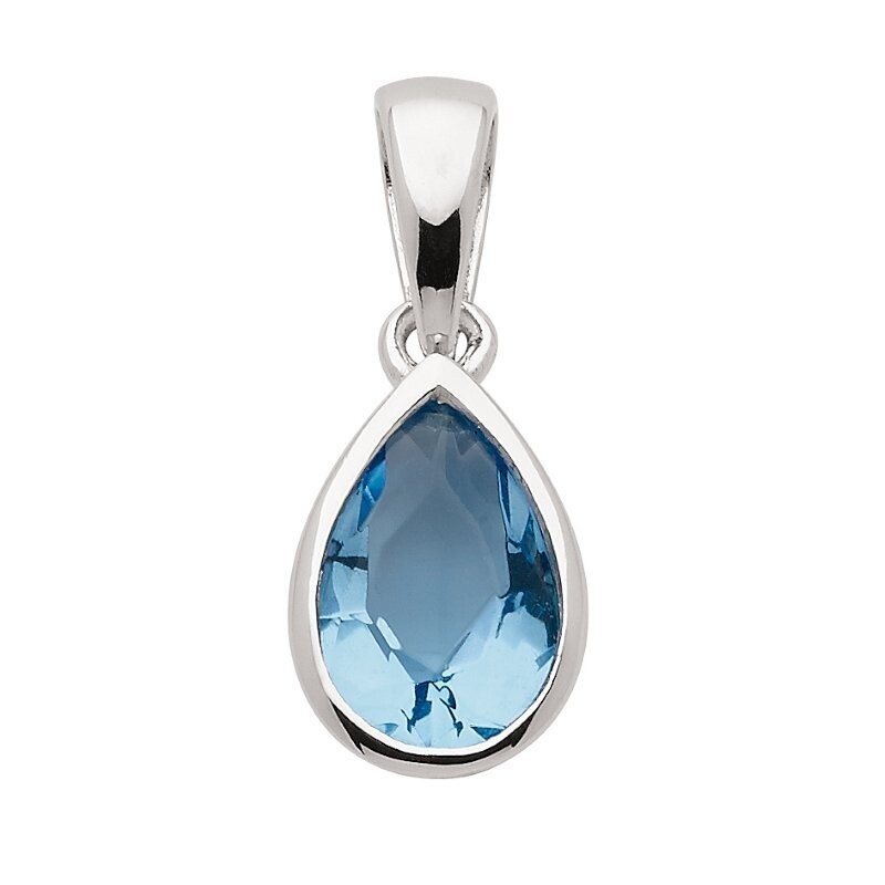 Silber Farbstein Anhänger mit blauen Stein in tropfenform
