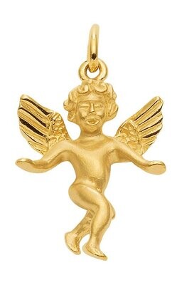 Engel Kettenanhänger hochwertig aus echtem Gold gearbeitet