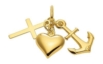 Glaube Liebe Hoffnung Anhänger aus 585 Gold